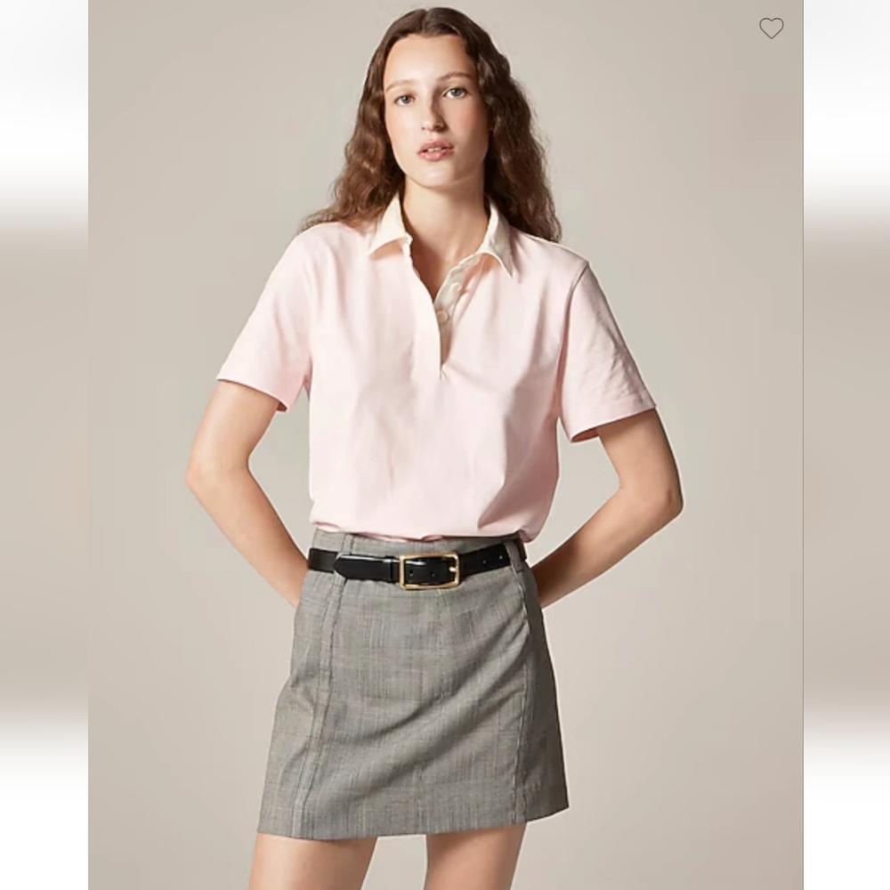 NWT J.Crew's Relaxed Premium-Weight Polo Shirt is a modern classic Sz M $98 Navy